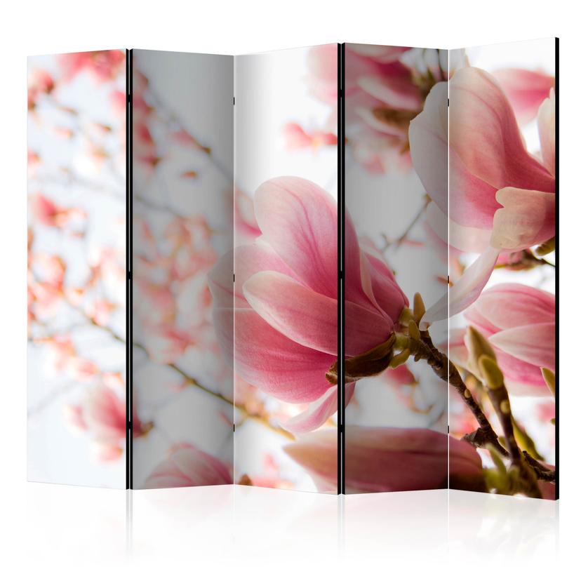 Schermo divisorio - Magnolia rosa, 3 pezzi