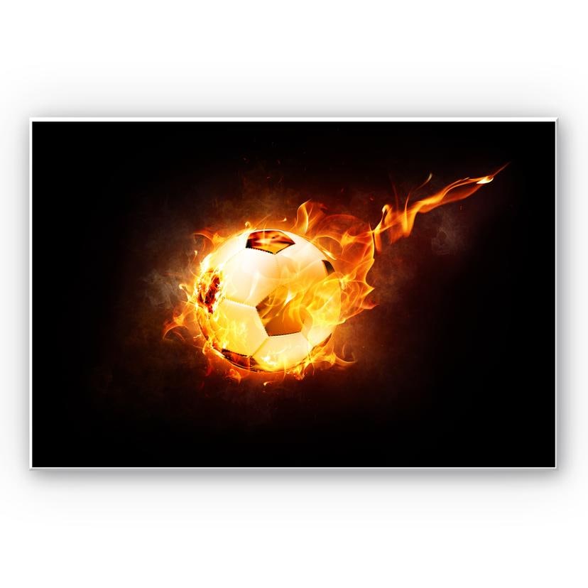 Wandbild Fußball in Flammen
