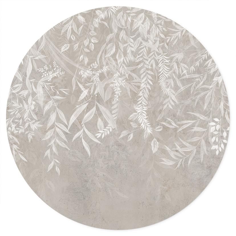 Wandtattoo Elegante Weidenzweige in Beige - Ms Tiff - Rund