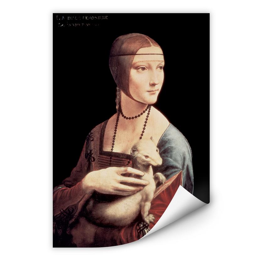 Zelfklevende Poster  Da Vinci - Dame met de Hermelijn