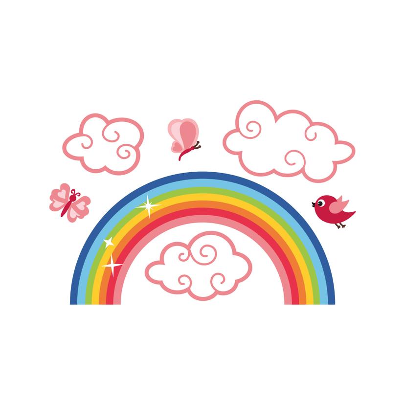 Adesivo murale - Arcobaleno per bambine