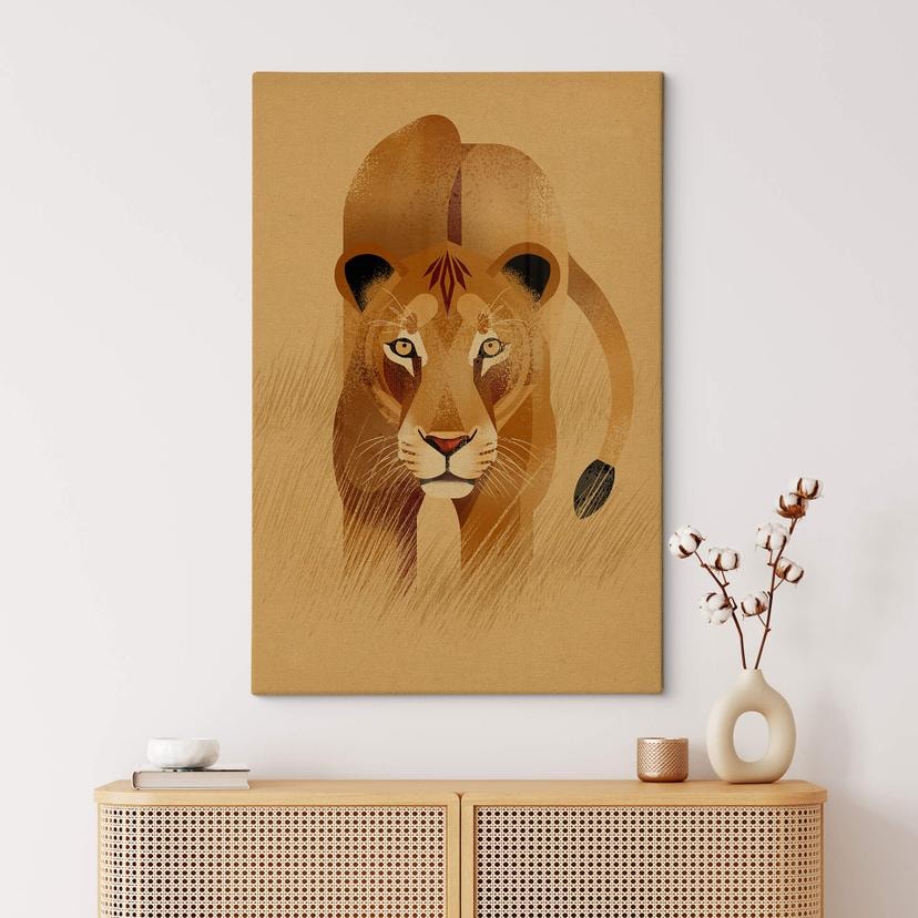 Tableau sur toile Lionne - Braun