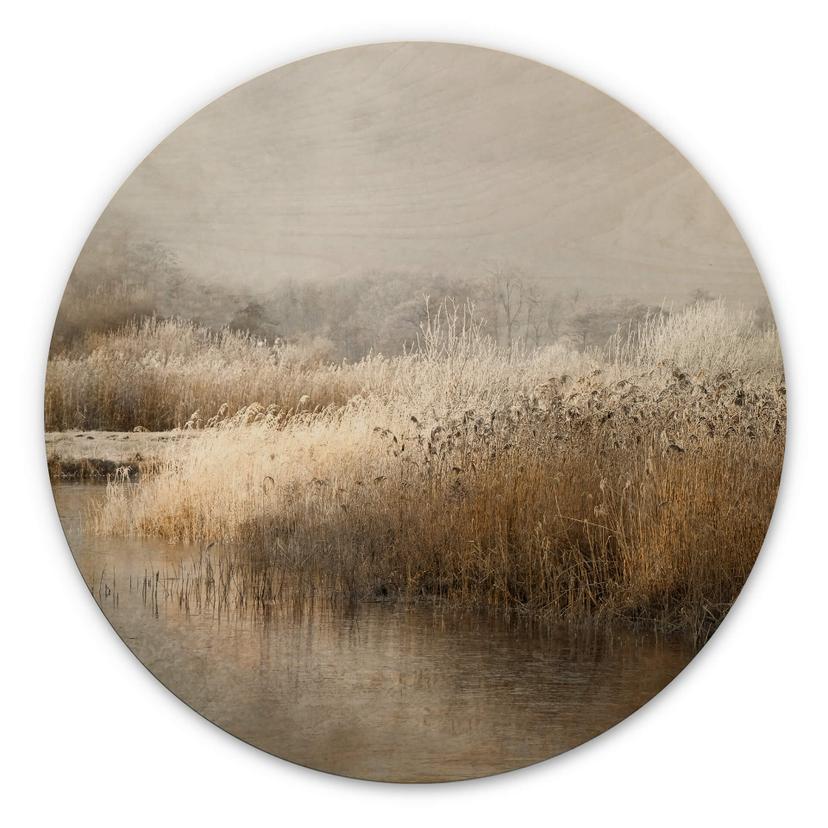 Cuadro de madera Talen - Mañana de invierno - Redondo