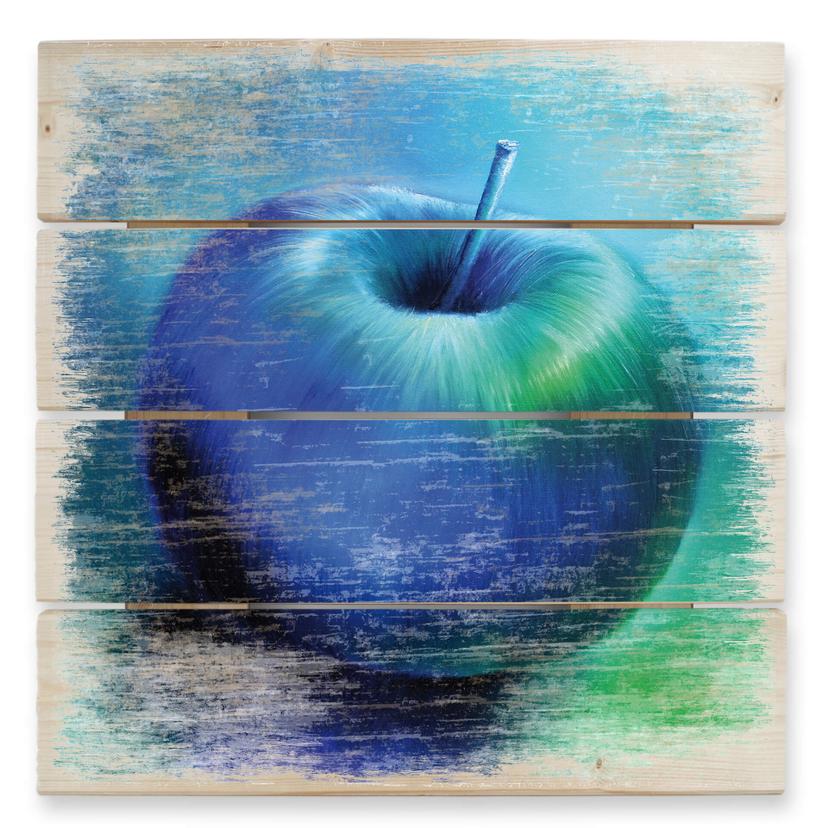 Cuadro de madera Schmucker - Manzana azul - 40x41,5 cm