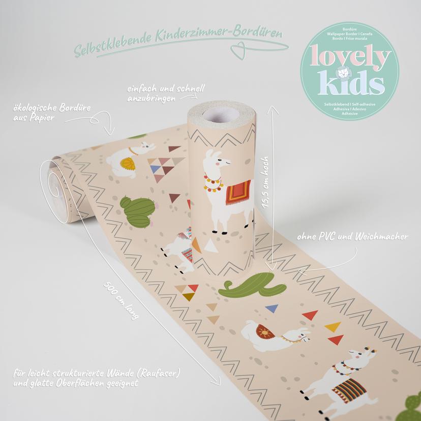 A.S. Création Lovely Kids Frise autocollante enfant - Beige, Vert
