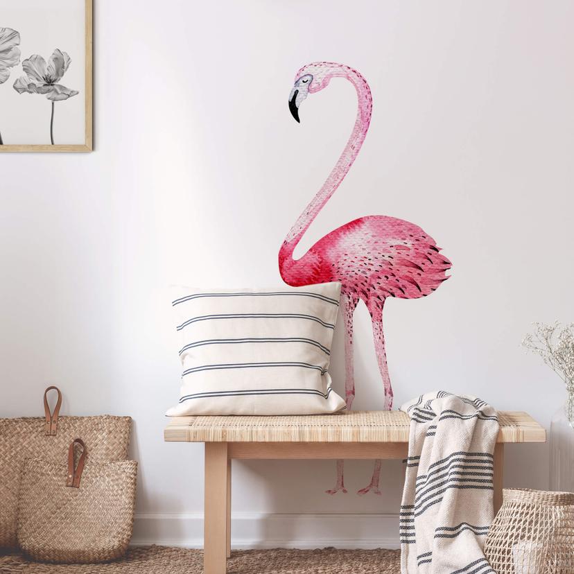 Sticker mural Kristina Kvilis - Flamant rose 01