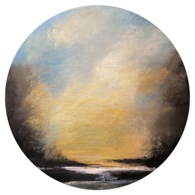Adesivo murale Luce dorata nel cielo della sera - Bergius - Rotondo