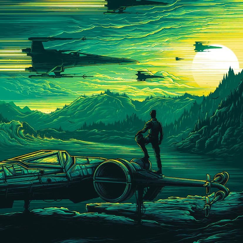 Vlies Fototapete - Star Wars X-Wing Assault Takodana - 200 x 280 cm