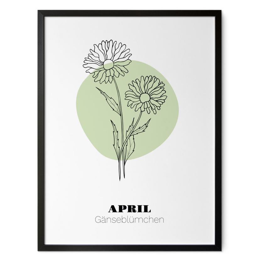 Personalisierbares Poster Monatsblume April
