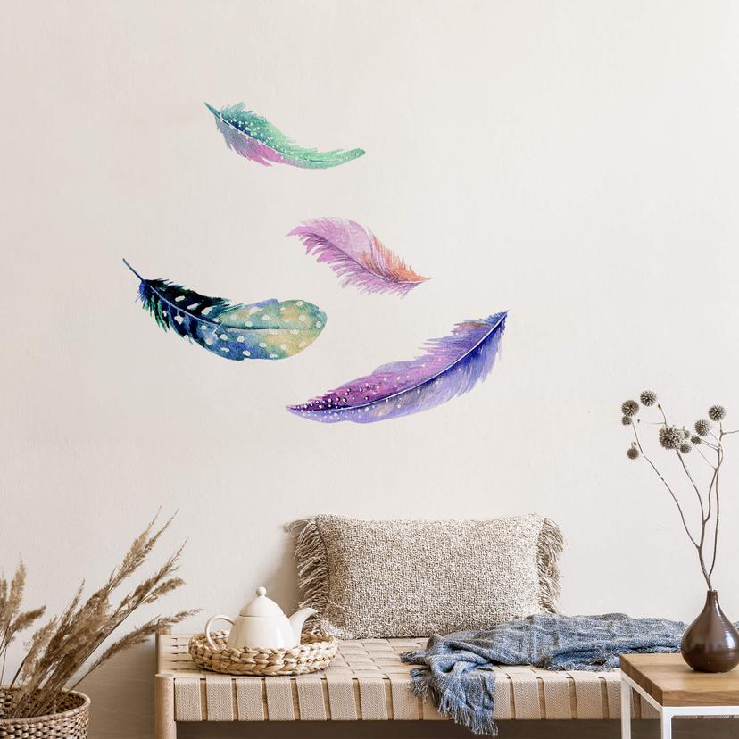 Muursticker set Aquarel Veren 02
