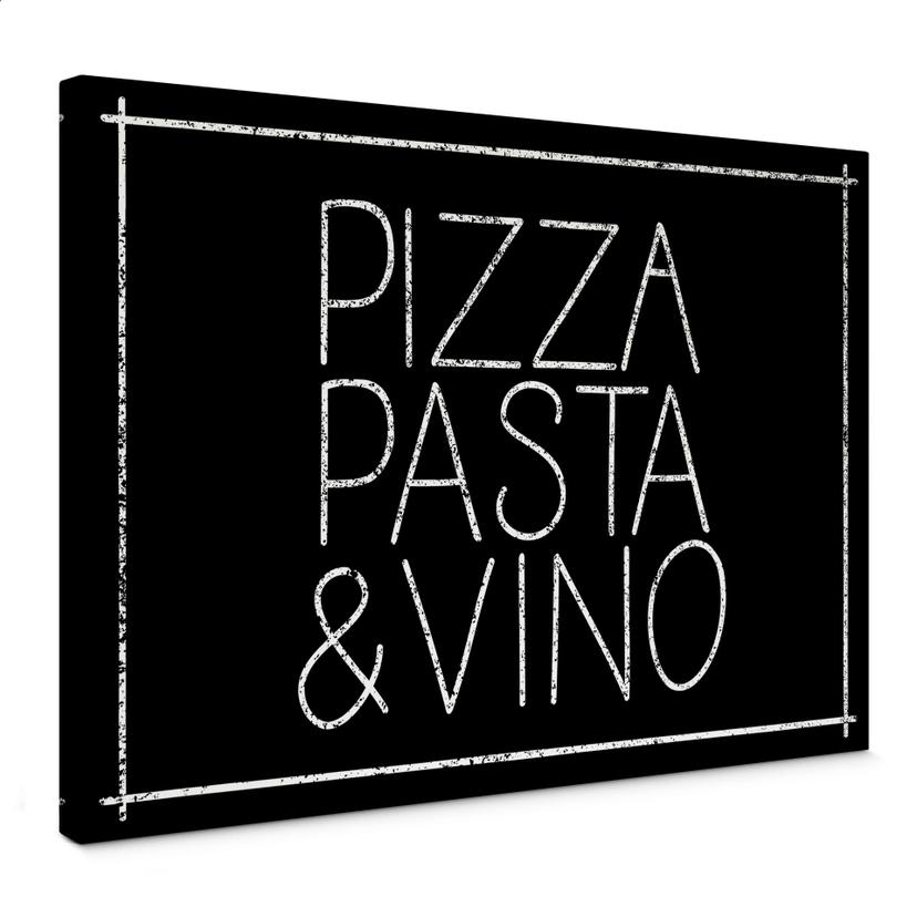 Lienzo Pizza Pasta & Vino negro