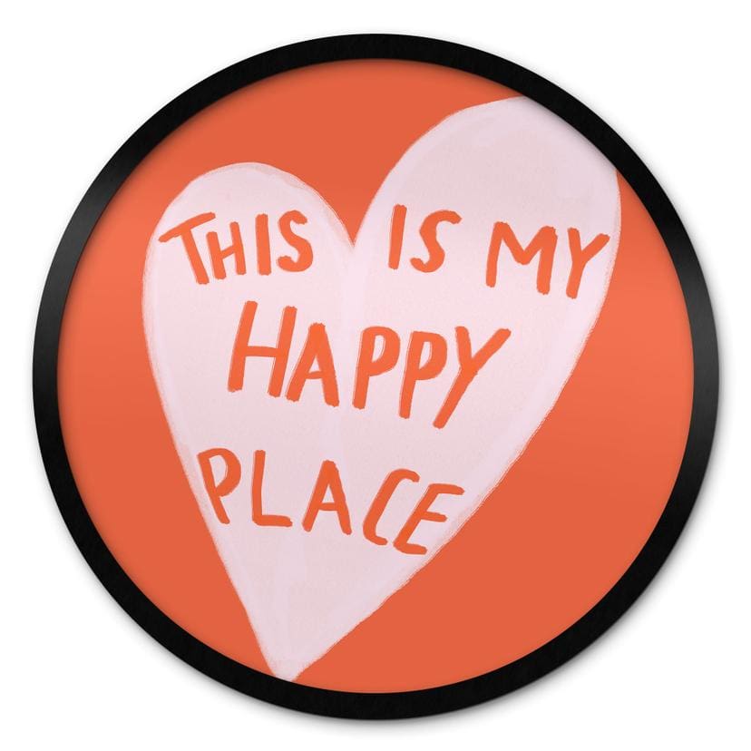 Plakat This is my happy place med hjerte - Fritsch - Rund