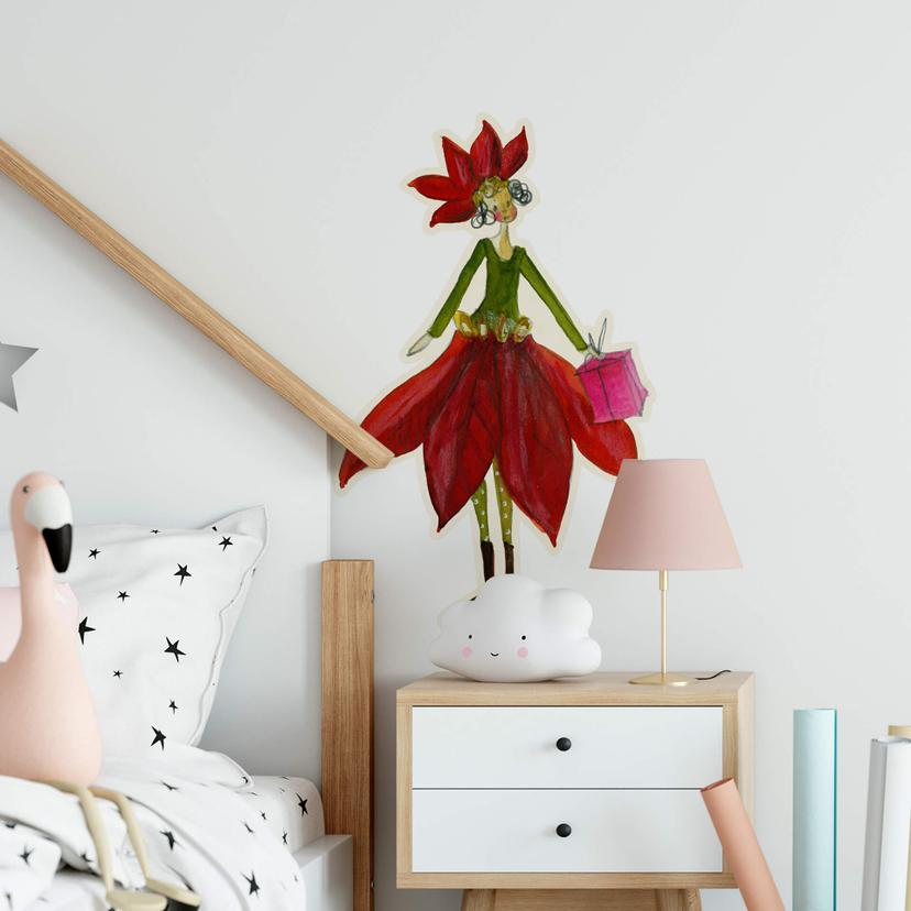 Leffler Wallsticker - Blomsterfe i december