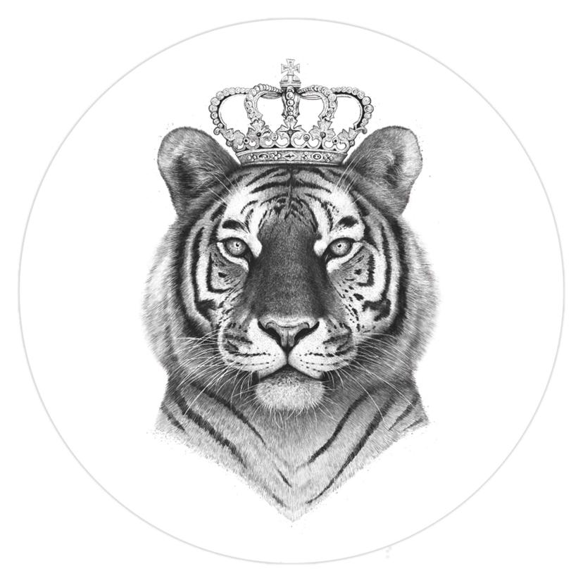 Adesivo murale - Korenkova - Regina tigre - tondo