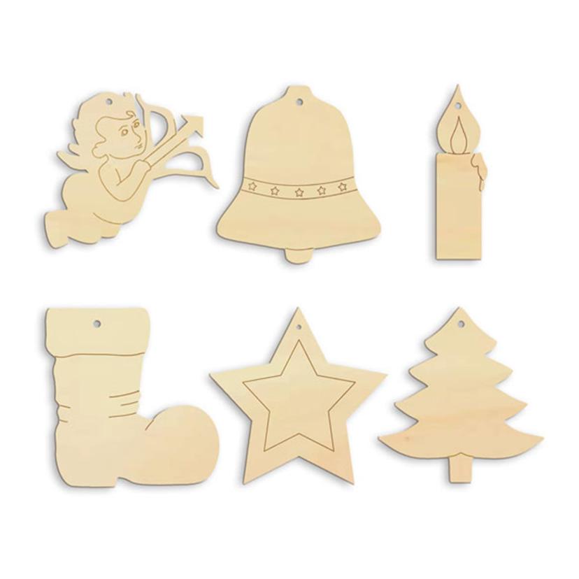 Decori in legno per l’albero (6 pezzi)
