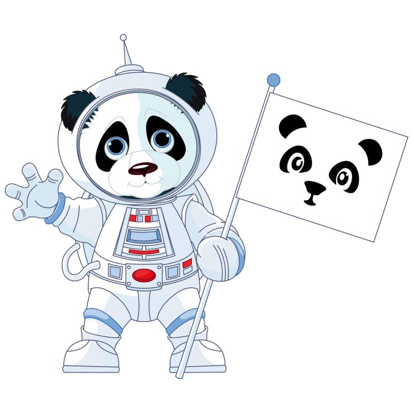 Sticker mural - Panda dans l'espace