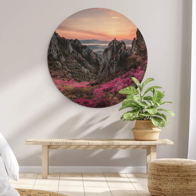 Stampa su legno Seo - Paesaggio roccioso al tramonto - Rotondo