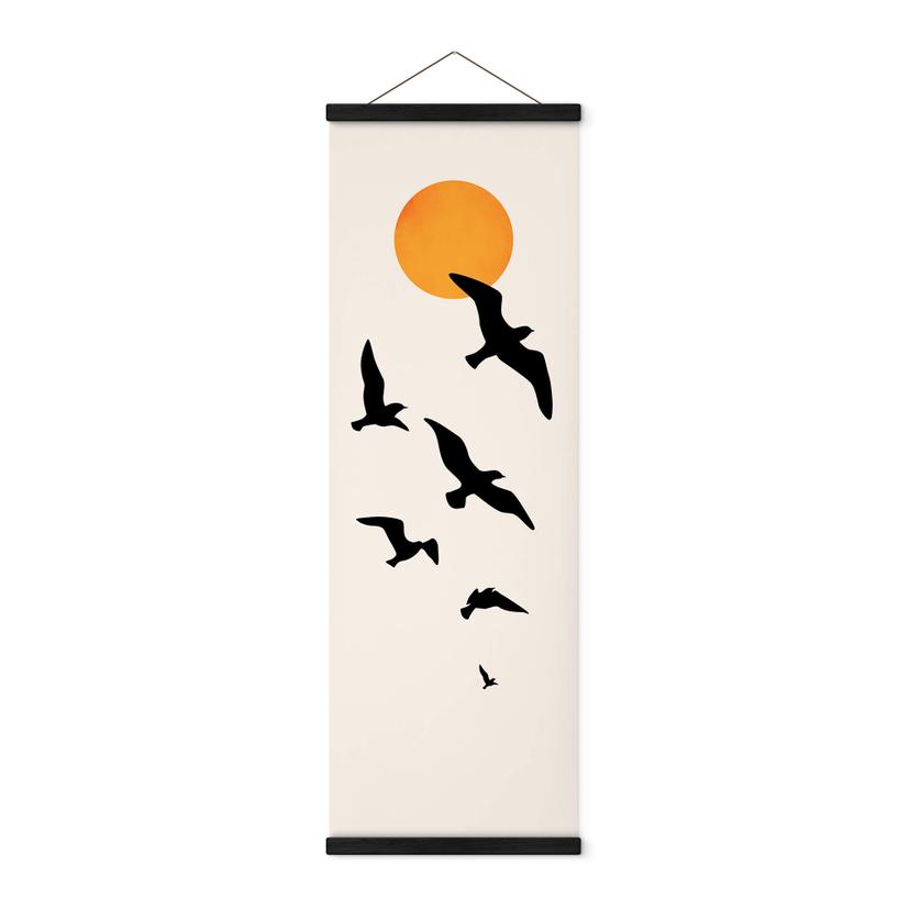 Tekstil plakat Kubistika - Traveling Birds