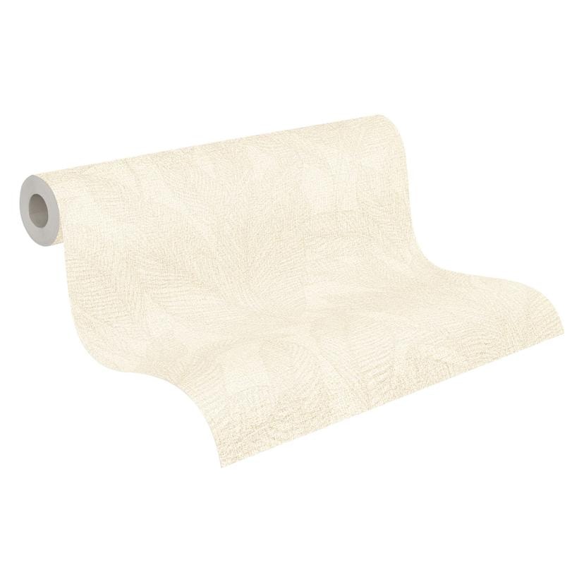 Carta da parati per soggiorno COSMOPOLITAN foglie crema beige - Carta da parati moderna in tessuto n