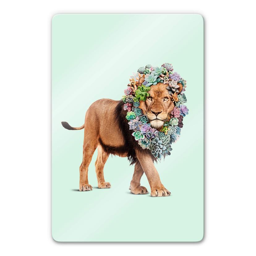 Tableau en verre Loose - Lion succulent