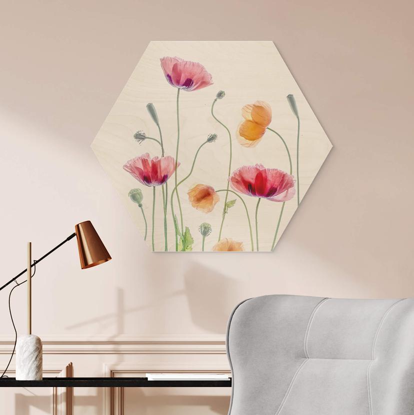 Esagono in legno Disher - Colourful Poppies