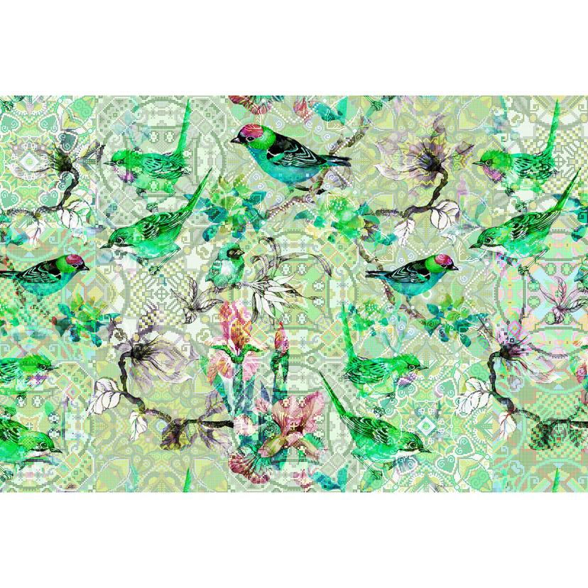 Livingwalls Fotomurale Walls by Patel mosaic birds 1