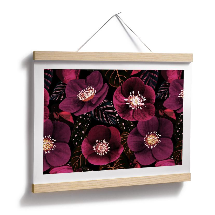 Poster Blomsterprakt i lila toner - Illustration av anis