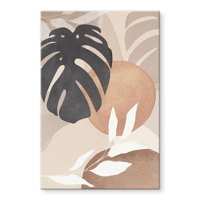 Akrylbillede Boho Monstera-plante i naturlige farver - Melloi Art Prints
