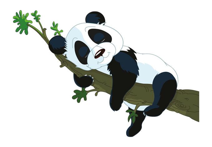 Adesivi per finestre - Panda addormentato