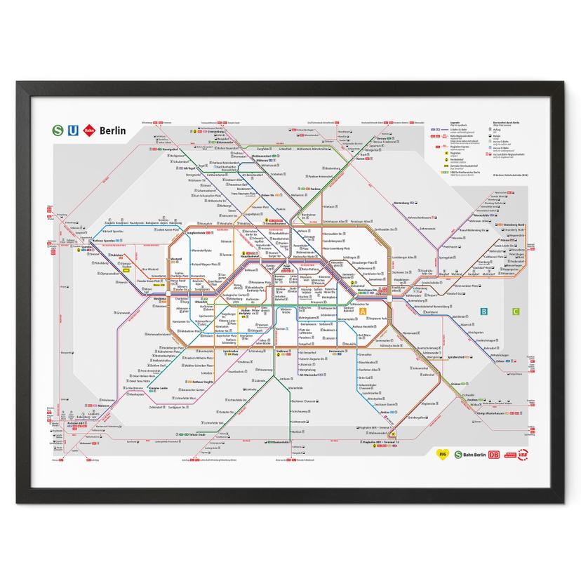 Póster BVG Berlín - Mapa de la red de Berlín