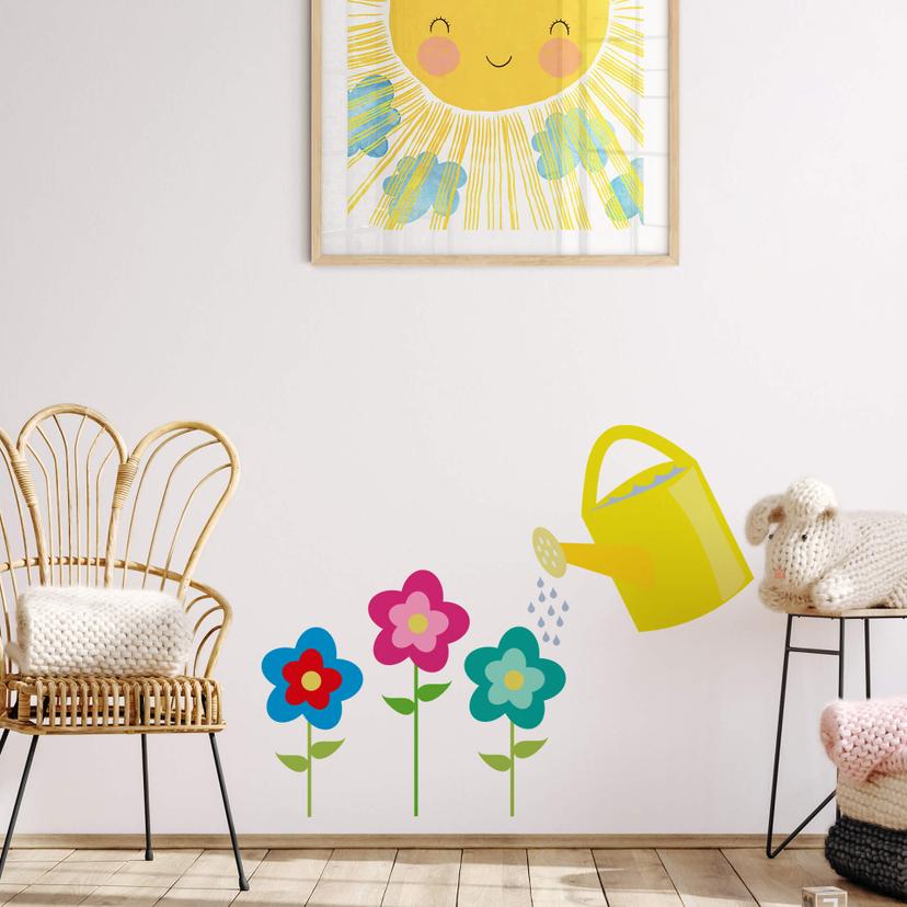 Muursticker Gieter met Bloemen