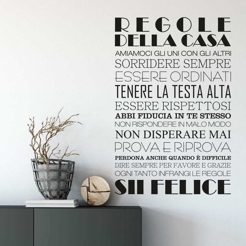Sticker mural - Regole della casa 1
