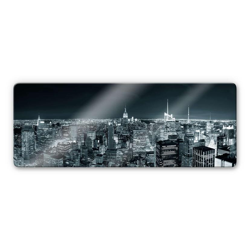 Glasbillede - New York om natten 2 - Panorama