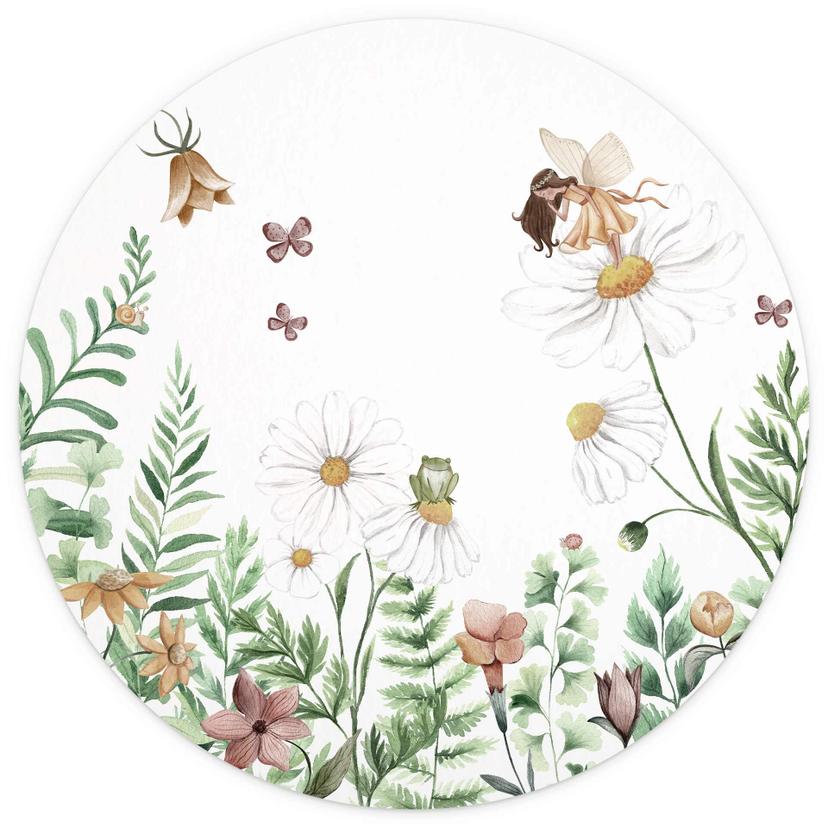Fotomurale tondo Kikki Belle - Giardino delle fate - carta da parati in tessuto non tessuto/carta da