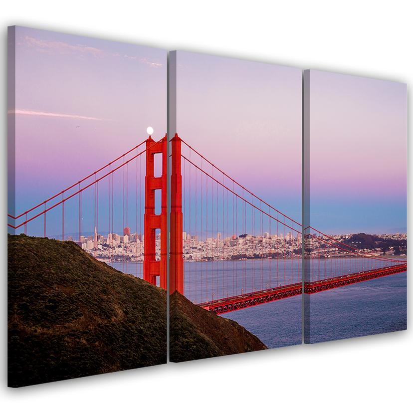 3 stykke lærredstryk, Golden Gate Bridge