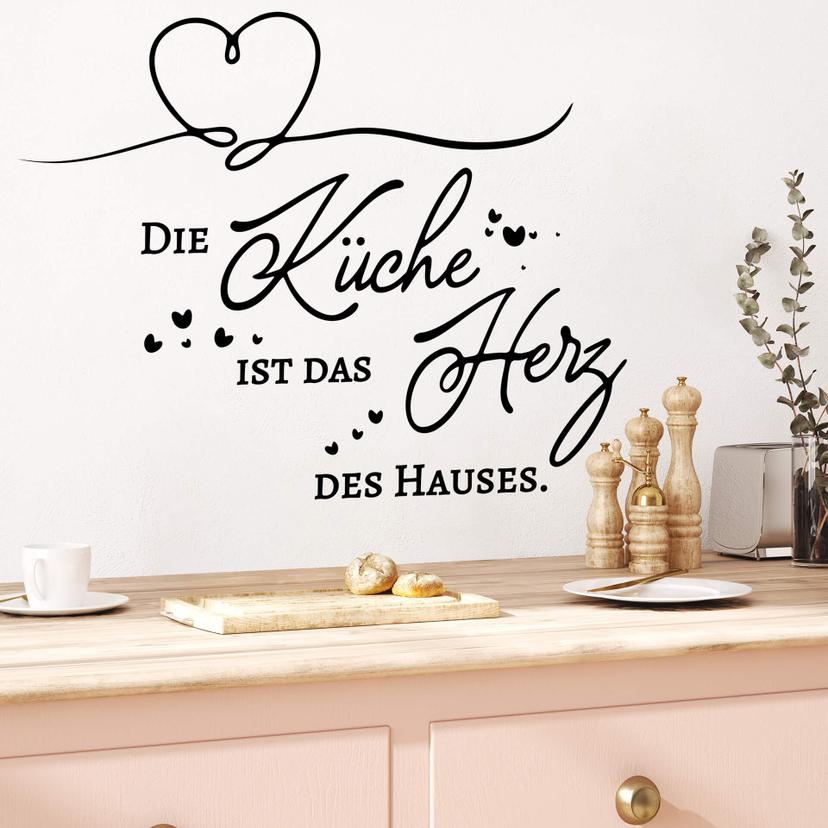 Wandtattoo Die Küche ist das Herz des Hauses