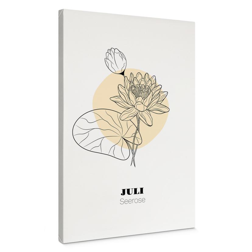Personalisierbares Leinwandbild Monatsblume Juli