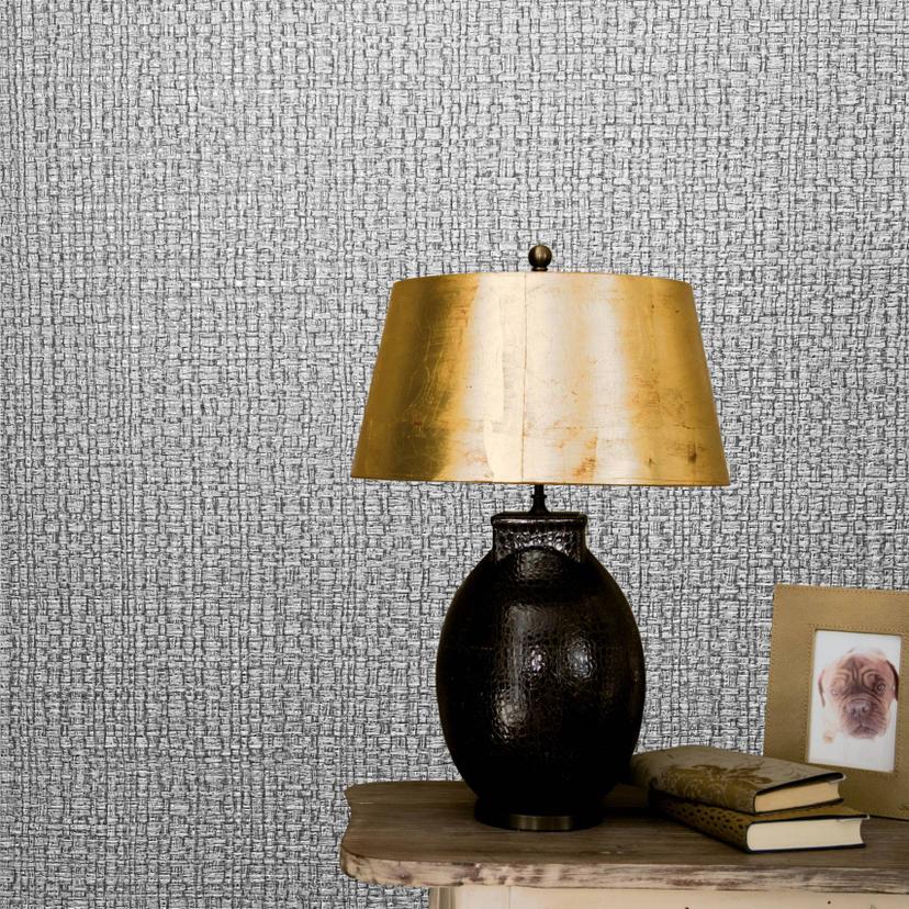 Vinyl behang, vliesbehang vintage deluxe grijs, zilver