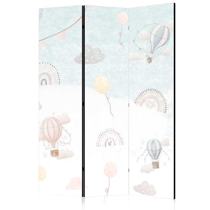 Paravent, Raumteiler freistehend, Trennwand - Balloons in the Sky  Among Rainbows and Stars