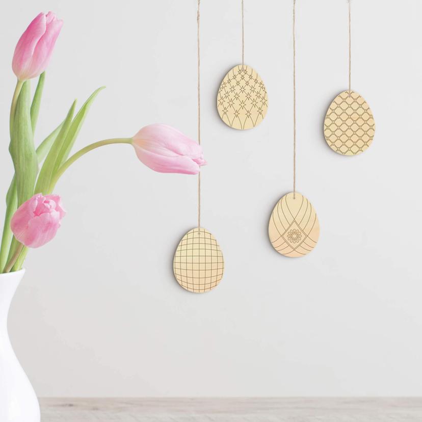 Decoración para árbol Huevos de Pascua 2 (4 piezas) con colgador