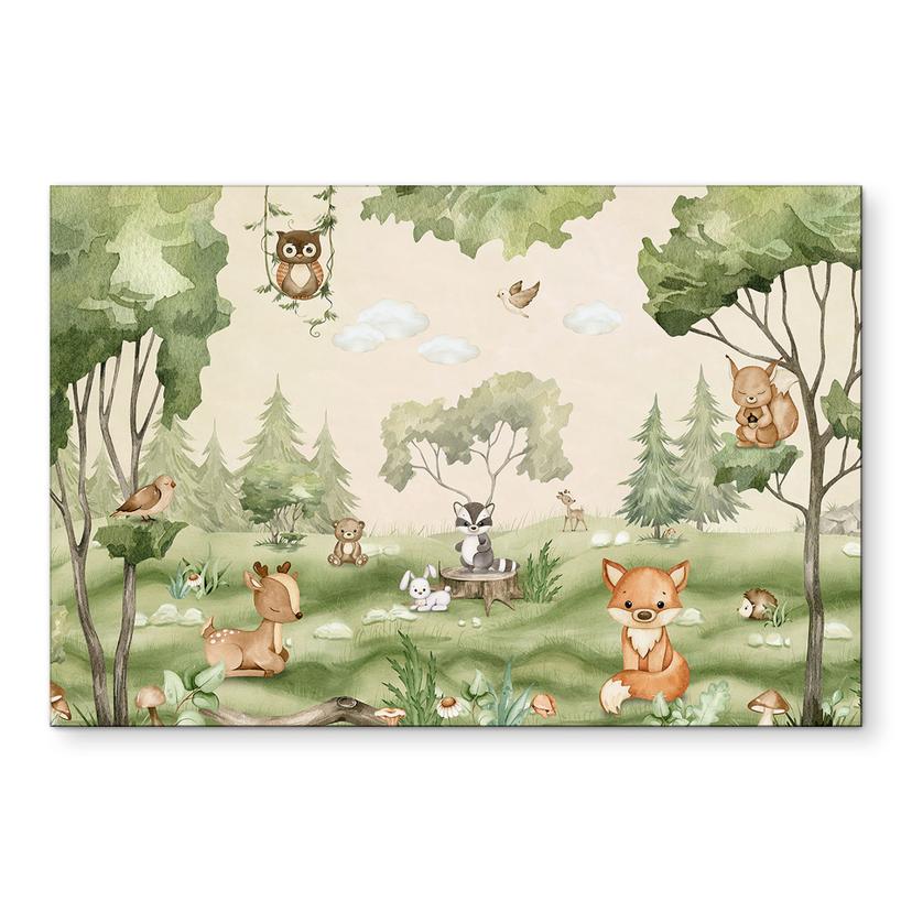 Tableaux Animaux doux au coeur de la forêt - Oliver Robins - Alu-Dibond