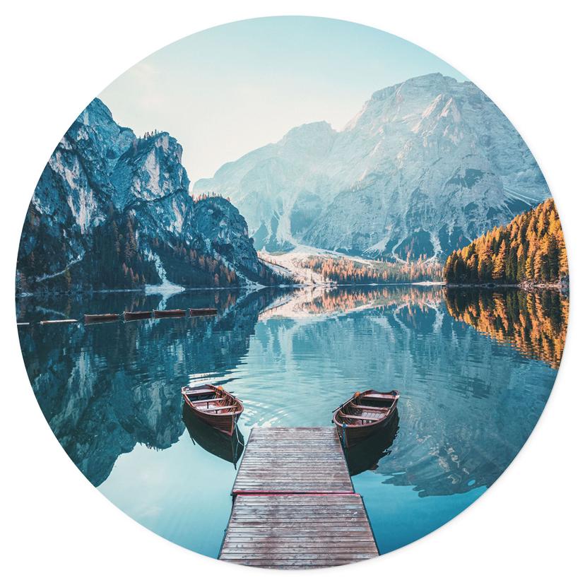 Adesivo murale Passerella in legno al Lago di Braies nelle Dolomiti