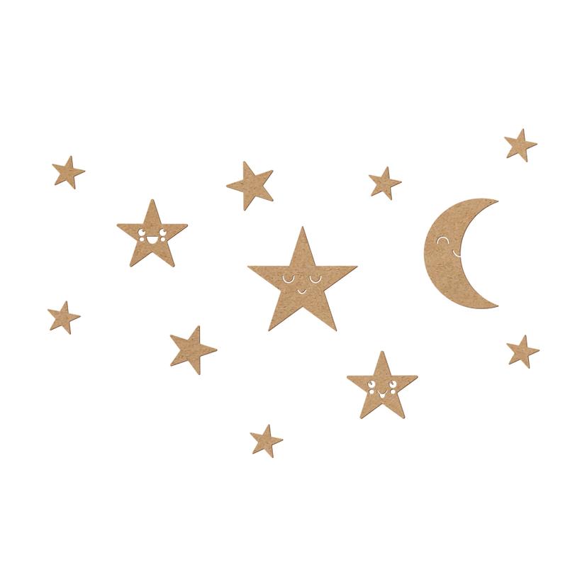 Decoro MDF Set di luna e stelle - Kawaii