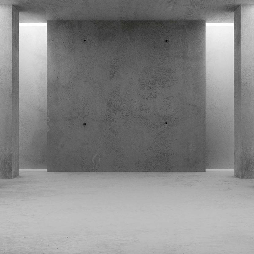 Carta da parati Concretelook GreyCoridor in grigio nero - Tessuto non tessuto Designwalls 2 - 2,55 x