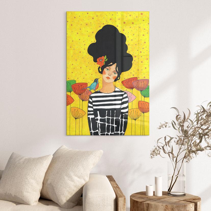 Acrylglas afbeelding Bloemenmeisje in zomertuin - Hülya