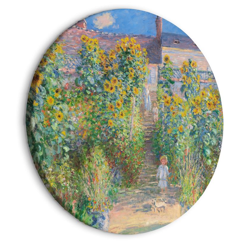 Rundes Leinwandbild Monet - Garten in Vétheui