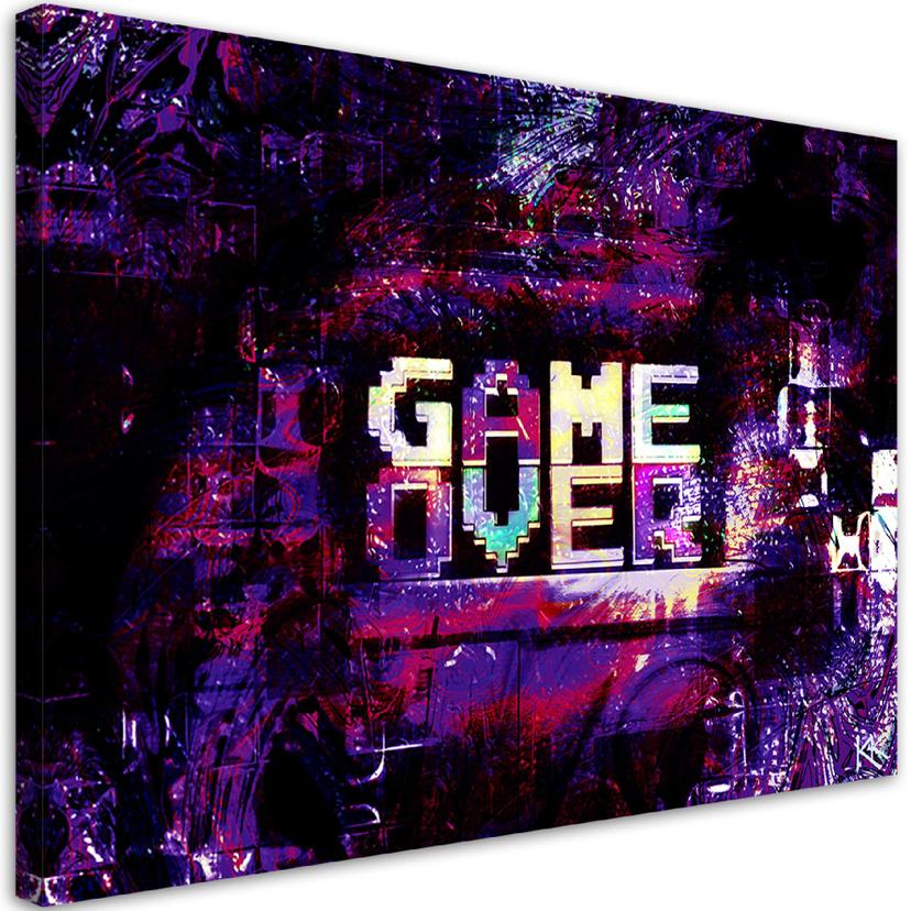 Canvasbillede, Abstrakt game over inskription