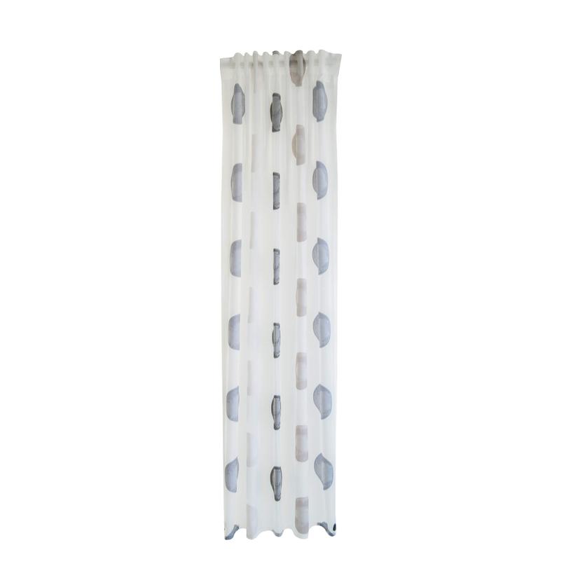 Homing Vorhang mit verdeckten Schlaufen Kaleo weiß, grau - 2.45 x 1.4 m