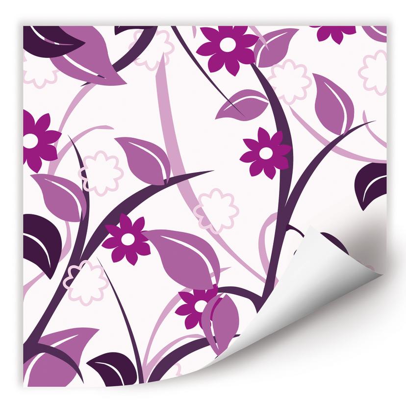 Poster autocollant - W - Fleurs Roses