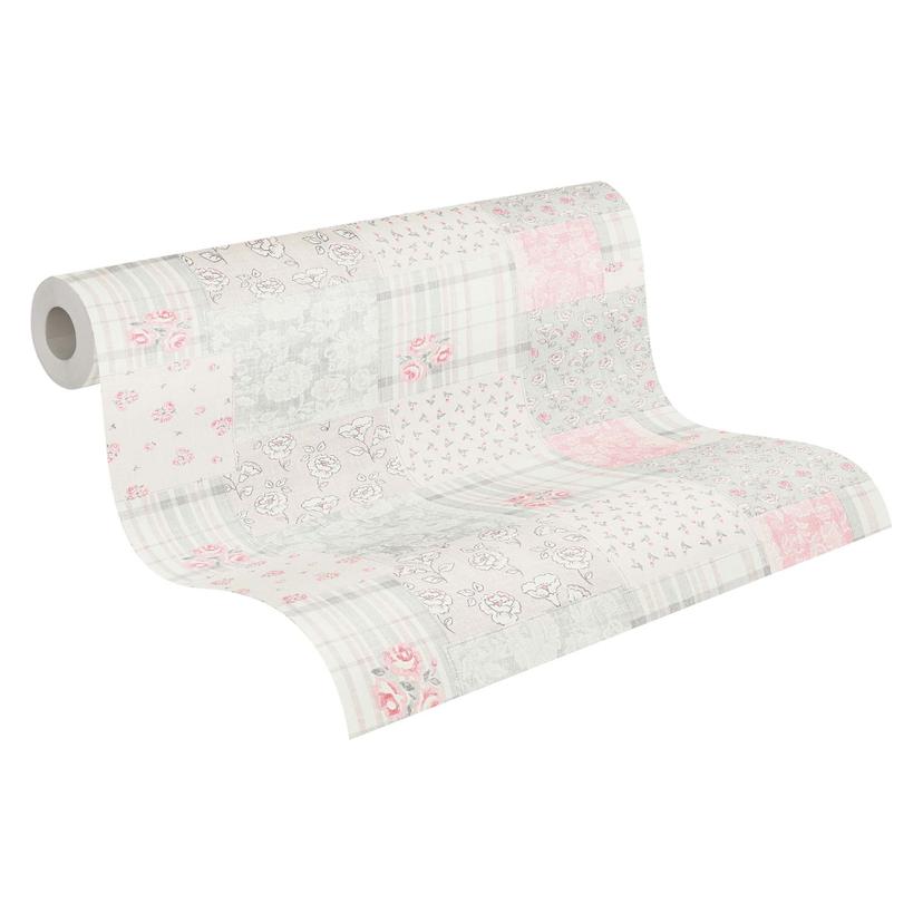 Papel pintado Floral gris rojizo - papel pintado no tejido Casa de campo A.S. Création - mate y lige